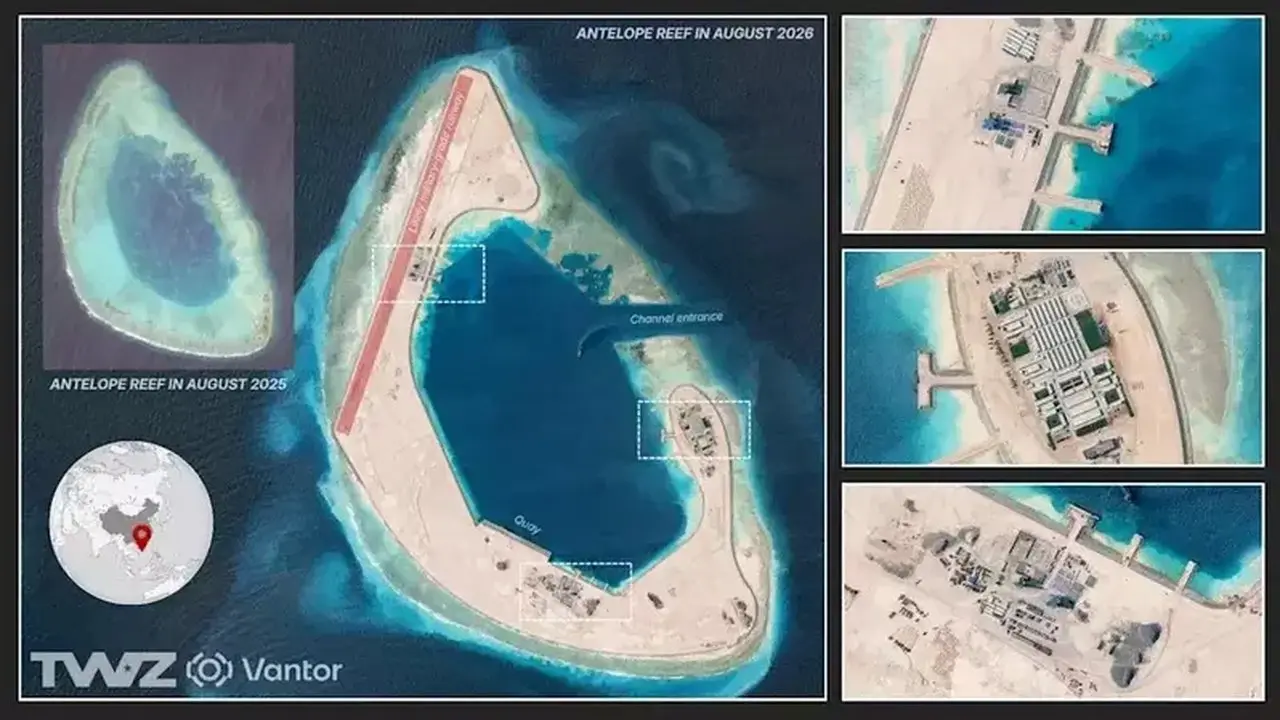 Citra Satelit Ungkap Pembangunan Pesat Pangkalan Militer China di Laut China Selatan