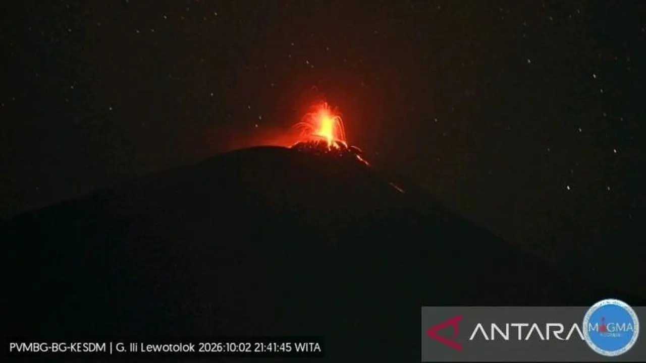 Gunung Ili Lewotolok Erupsi, Lava Mengalir 500 Meter ke Tenggara